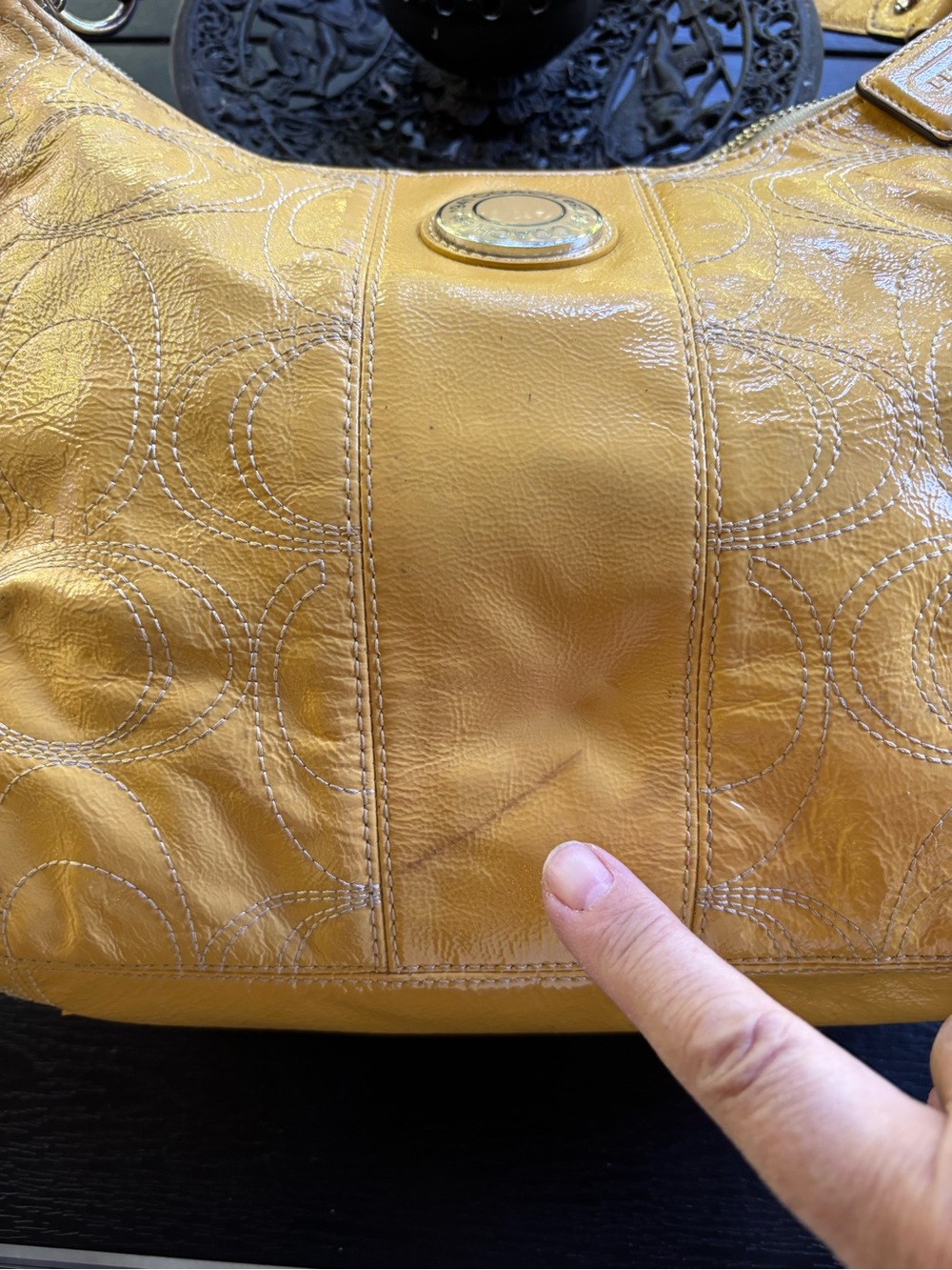 Coach Mustard Yellow Leather Hobo Shoulder Bag - Picture 3 of 16